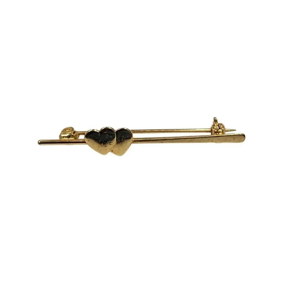 Vintage Jewelry - Vintage Long Gold Heart Lapel Pin